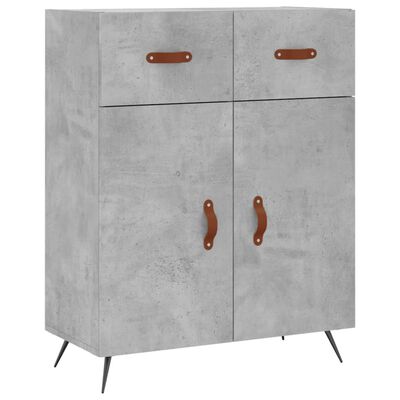 vidaXL Buffet haut Gris béton 69,5x34x180 cm Bois d'ingénierie