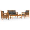 vidaXL Salon de jardin 4 pcs avec coussins Bois d'acacia solide