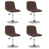 vidaXL Chaises pivotantes &agrave; manger lot de 4 marron tissu