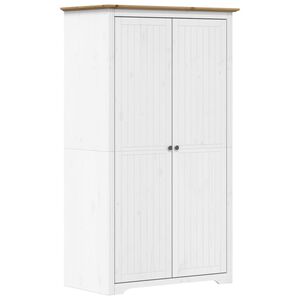 vidaXL Garde-robe BODO blanc marron 99x53,5x173 cm bois massif de pin