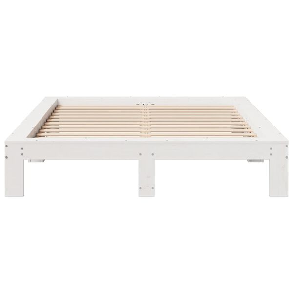 vidaXL Cadre de lit sans matelas blanc 150x200 cm bois de pin massif
