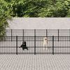 vidaXL Chenil d'ext&eacute;rieur pour chiens Acier 28,23 m&sup2;