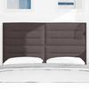 vidaXL T&ecirc;te de lit LED avec t&ecirc;te de lit Marron fonc&eacute; 144 cm Polyester