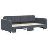 vidaXL Lit de jour avec gigogne sans matelas gris fonc&eacute; 90x200 cm