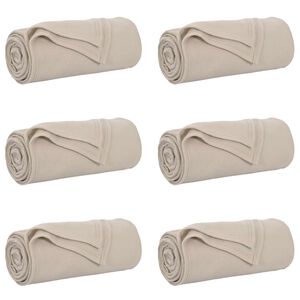 vidaXL Couvertures &agrave; jeter 6 pc Beige 270 x 240 cm 5.08 kg Polaire