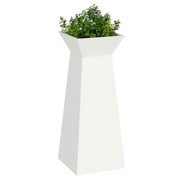 vidaXL Jardini&egrave;re &agrave; pilier Blanc 40 x 40 x 100 cm