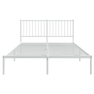 vidaXL Cadre de lit métal sans matelas et tête de lit blanc 135x190 cm