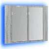 vidaXL Armoire &agrave; miroir LED Sonoma gris 60x12x45 cm Bois d'ing&eacute;nierie