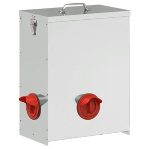 vidaXL Mangeoire pour poules Argent&eacute; 32,5 x 20,5 x 43 cm 25 kg