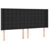 vidaXL T&ecirc;te de lit &agrave; LED Noir 183x16x118/128 cm Similicuir