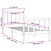 vidaXL Cadre de lit sans matelas noir 75x190 cm bois massif