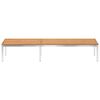 vidaXL Chaise longue avec coussin Bois de teck et acier inoxydable