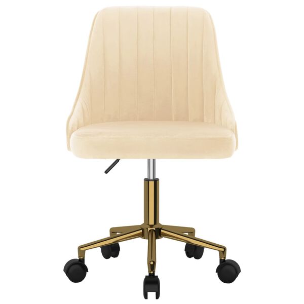 vidaXL Chaises pivotantes &agrave; manger lot de 6 cr&egrave;me velours