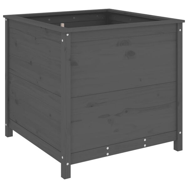 vidaXL Jardini&egrave;re gris 82,5x82,5x78 cm bois massif de pin