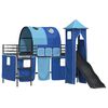 vidaXL Lit mezzanine pour enfants Noir et Bleu 80 x 200 cm M&eacute;tал