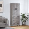 vidaXL Buffet haut Sonoma gris 69,5x34x180 cm Bois d'ing&eacute;nierie