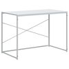 vidaXL Bureau d'ordinateur Blanc 110x60x70 cm Bois d'ing&eacute;nierie