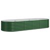 vidaXL Lit sur&eacute;lev&eacute; de jardin Acier galvanis&eacute; 224x80x36 cm Vert