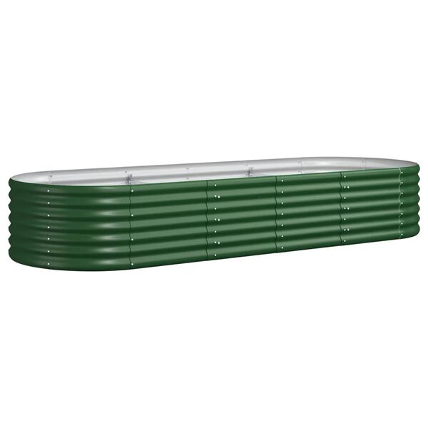 vidaXL Lit sur&eacute;lev&eacute; de jardin Acier galvanis&eacute; 224x80x36 cm Vert