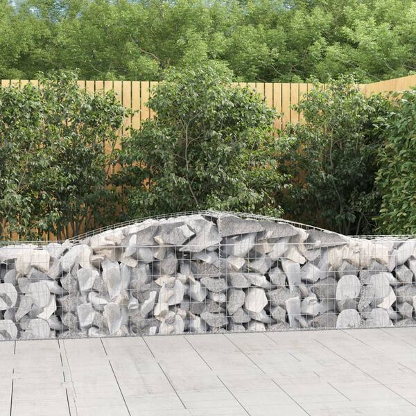 vidaXL Paniers à gabions arqués 10 pcs 400x50x60/80 cm Fer galvanisé