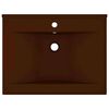 vidaXL Lavabo avec trou de robinet Marron fonc&eacute; mat 60x46 cm C&eacute;ramique