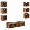vidaXL Meuble TV 8 pc Bois Ancien Verre