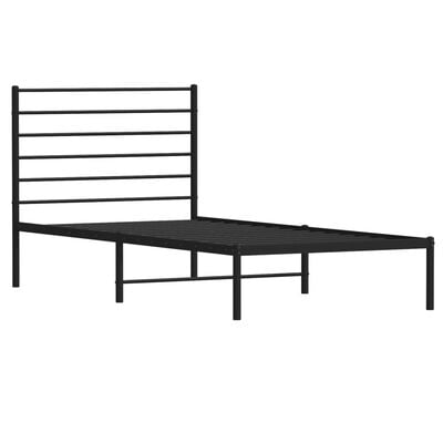 vidaXL Cadre de lit métal sans matelas avec tête de lit noir 107x203cm