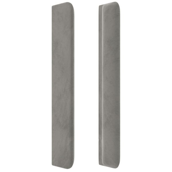vidaXL T&ecirc;te de lit avec oreilles Gris clair 103x16x118/128 cm Velours