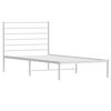 vidaXL Cadre de lit m&eacute;tal sans matelas avec t&ecirc;te de lit blanc 90x190cm
