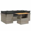 vidaXL Salon de jardin avec coussins 7 pcs gris r&eacute;sine tress&eacute;e