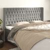 vidaXL T&ecirc;te de lit avec oreilles Gris clair 203x16x118/128 cm Velours