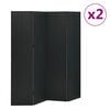 vidaXL Cloisons de s&eacute;paration 4 panneaux 2 pcs Noir 160x180 cm Acier