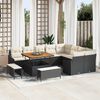 vidaXL Ensemble de canap&eacute; de jardin 12 pcs Noir Poly rotin