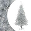 vidaXL Sapin de No&euml;l artificiel avec support argent&eacute; 150 cm PET