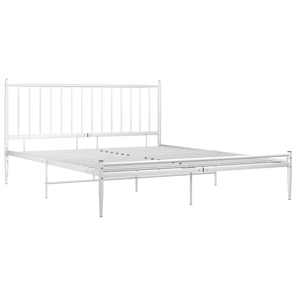 vidaXL Cadre de lit sans matelas blanc m&eacute;tal 200x200 cm