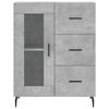 vidaXL Buffet haut Gris b&eacute;ton 69,5x34x180 cm Bois d'ing&eacute;nierie