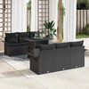 vidaXL Ensemble de canap&eacute; de jardin avec coussin 7 pcs Noir polyrotin