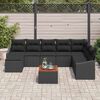 vidaXL Ensemble de canap&eacute; de jardin avec coussin 9 pcs Noir Poly rotin