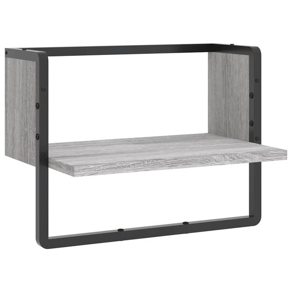 vidaXL &Eacute;tag&egrave;re murale avec barre sonoma gris 40x25x30 cm