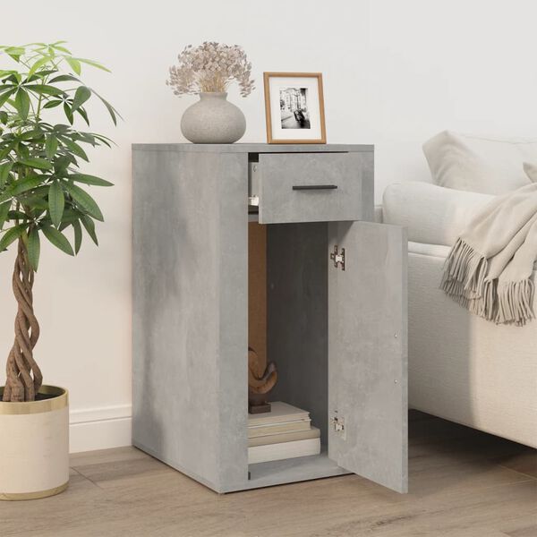 vidaXL Armoire de bureau Gris b&eacute;ton 40x49x75 cm Bois d'ing&eacute;nierie