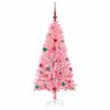 vidaXL Sapin de No&euml;l avec 150 LED avec support Rose 150 cm PVC