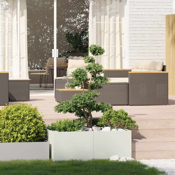 vidaXL Jardini&egrave;re blanc 100x100x40 cm acier