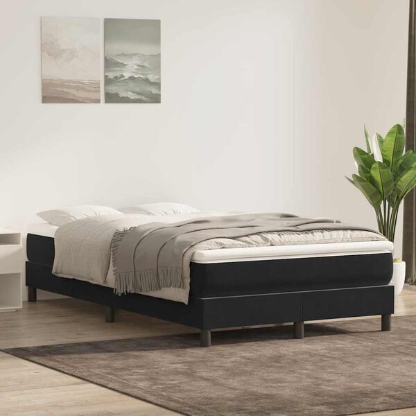 vidaXL Sommier &agrave; lattes de lit sans matelas noir 120x210 cm velours