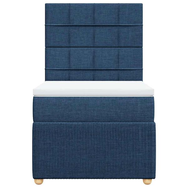 vidaXL Sommier &agrave; lattes de lit avec matelas Bleu 80x200 cm Tissu