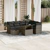 vidaXL Salon de jardin 8 pcs avec coussins gris r&eacute;sine tress&eacute;e