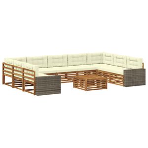 vidaXL Ensemble de canap&eacute;s d'ext&eacute;rieur 10 pcs Naturel et Cr&egrave;me