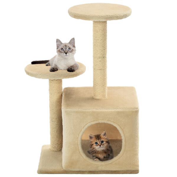 vidaXL Arbre &agrave; chat avec griffoir en sisal 60 cm Beige