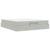 vidaXL Cadre de lit avec matelas avec matelas 2 pcs Gris clair Velours