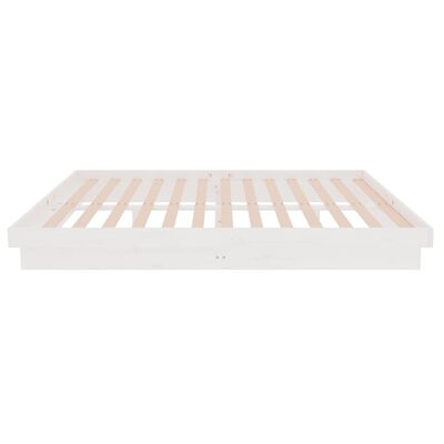 vidaXL Cadre de lit blanc bois massif 140x190 cm