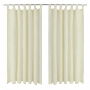 2 pcs Rideau &agrave; Passant Micro Satin Cr&egrave;me 140 x 225 cm